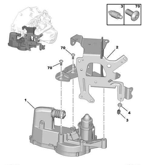 Références des pièces pour l’actionneur d’embrayage de boîte de vitesses pilotée