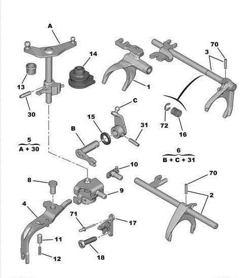 Références des pièces pour la boîte de vitesses broches OPR 11123