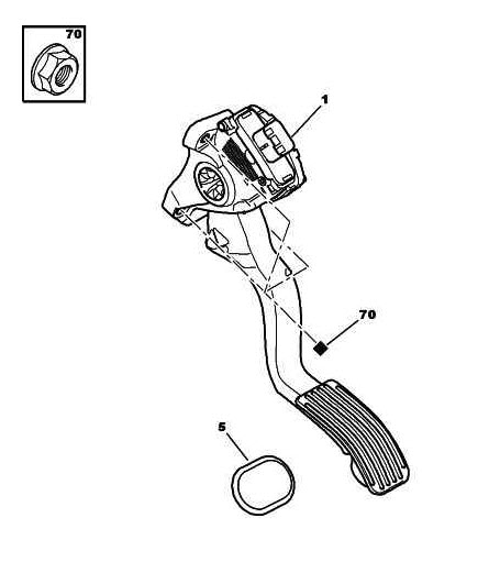 Références des pièces pour la pédale accélérateur OPR 11647