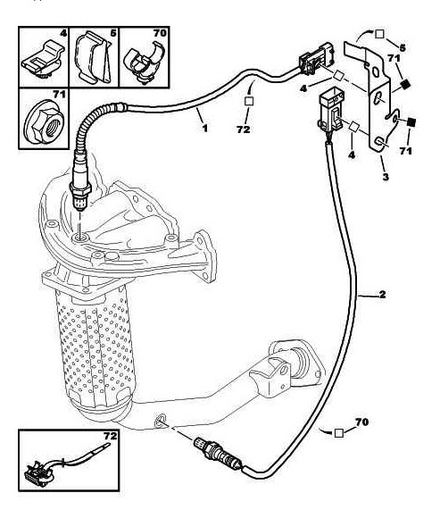 Références des pièces pour le sonde à oxygène dépollution d’échappement