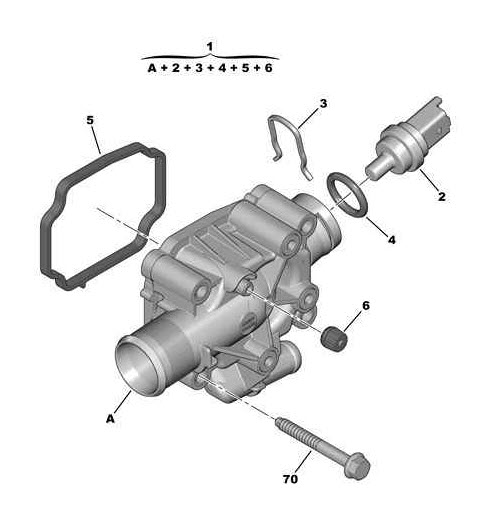 Références des pièces pour la sonde de communication du réservoir de sortie OPR 10402