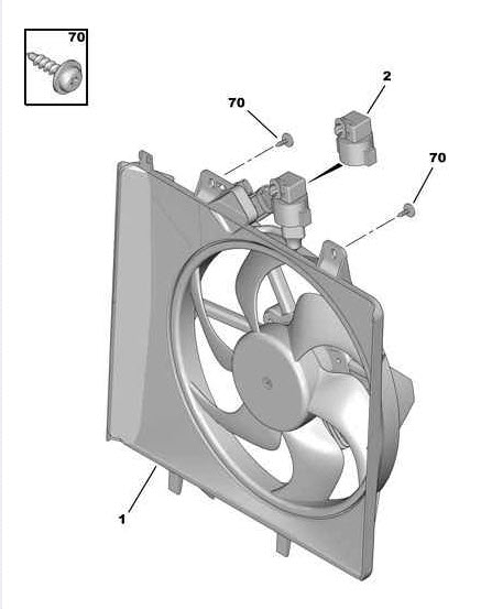 Références des pièces pour ventilateur entraîné par moteur