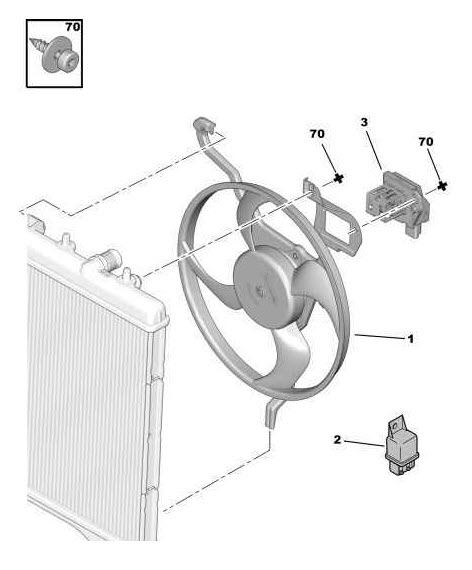 Références des pièces pour ventilateur entraîné par moteur 35W