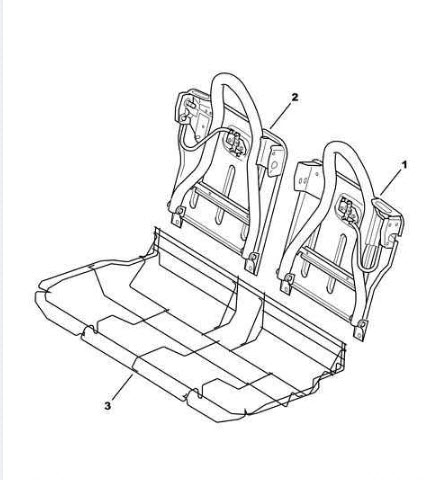 Références des pièces pour le cadre de siège banquette arrière