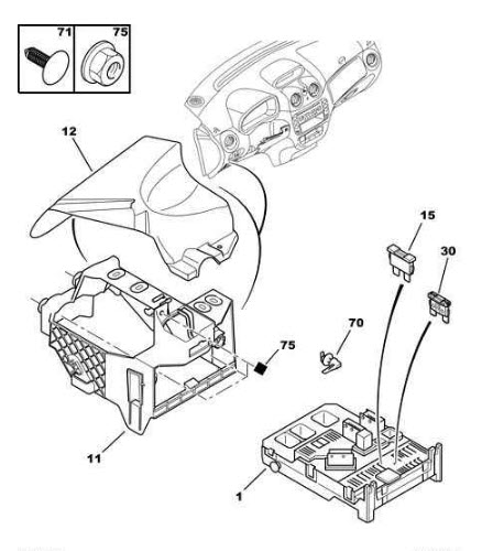 Références des pièces pour le boîtier électronique mux