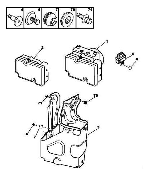 Références des pièces pour le bloc hydraulique de frein OPR 10801