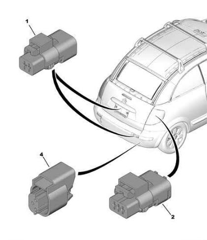 Références des pièces pour le kit de réparation de connexion de harnais arrière