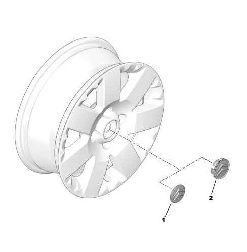 Références des pièces pour le capuchon de badge de roue