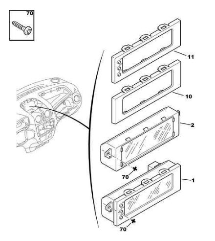 Références des pièces pour la console de contrôle de déplacement