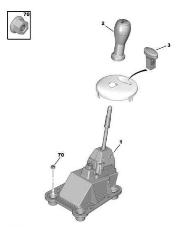 Références des pièces pour le levier changement de vitesse OPR 10499