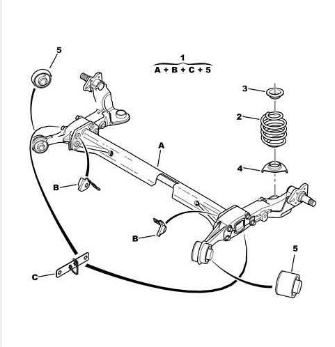 Références des pièces pour la traverse de suspension barre de torsion