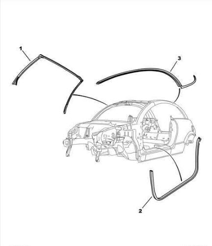 Références des pièces pour les structures des joints d’étanchéité des portes