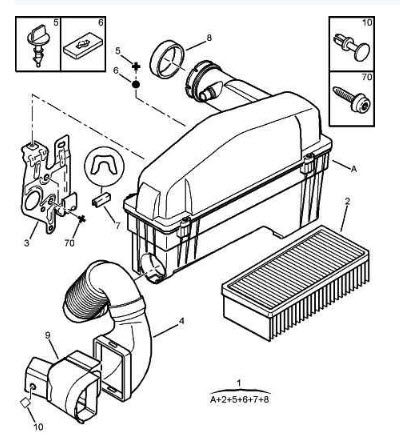 Références des pièces pour le filtre à air tuyau d’air résonnateur d’air