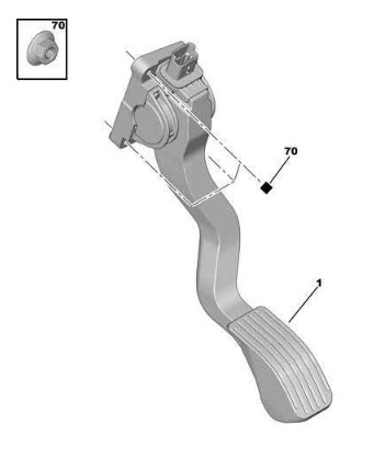 Références des pièces pour la pédale d’accélérateur Can Van