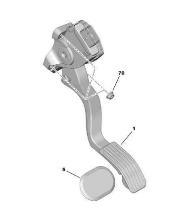 Références des pièces pour la pédale d’accélérateur depuis l’opr 11648