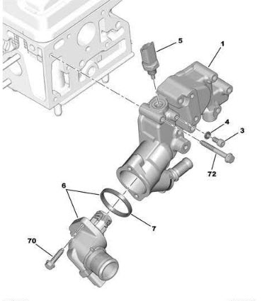 Références des pièces pour la sonde d’interrupteur de réservoir de sortie